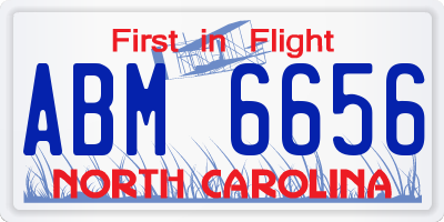 NC license plate ABM6656