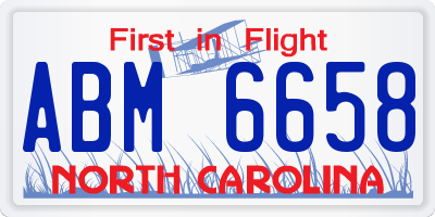 NC license plate ABM6658