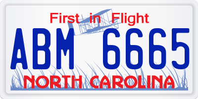 NC license plate ABM6665