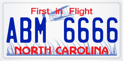 NC license plate ABM6666