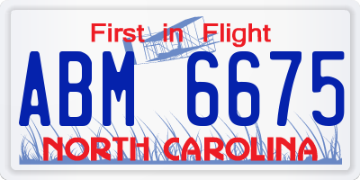 NC license plate ABM6675