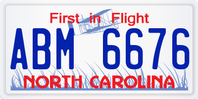NC license plate ABM6676
