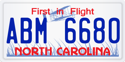 NC license plate ABM6680