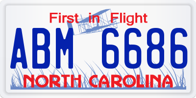 NC license plate ABM6686