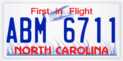 NC license plate ABM6711