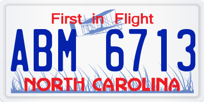 NC license plate ABM6713