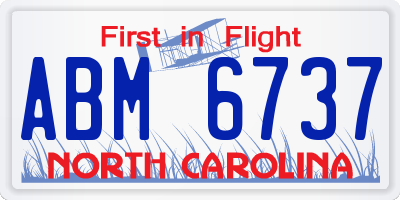 NC license plate ABM6737