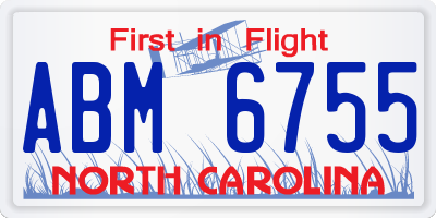 NC license plate ABM6755