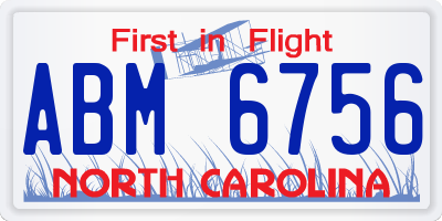 NC license plate ABM6756