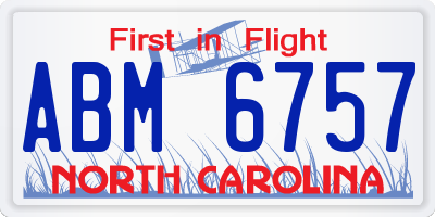 NC license plate ABM6757