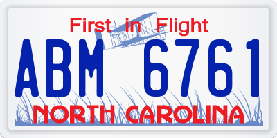 NC license plate ABM6761