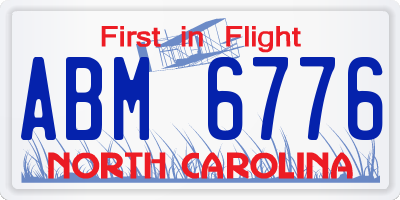 NC license plate ABM6776