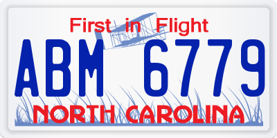 NC license plate ABM6779