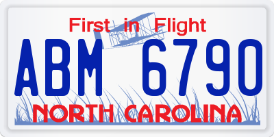 NC license plate ABM6790