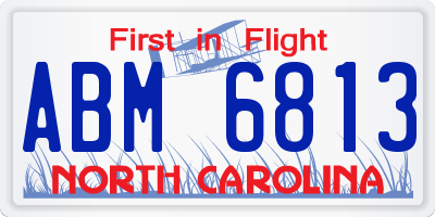NC license plate ABM6813