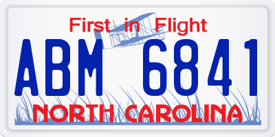 NC license plate ABM6841
