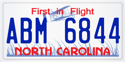 NC license plate ABM6844