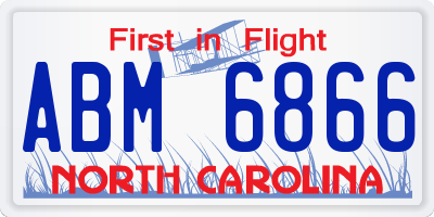 NC license plate ABM6866