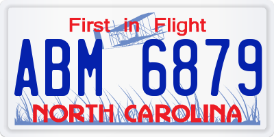 NC license plate ABM6879