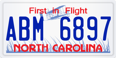 NC license plate ABM6897