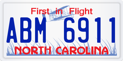 NC license plate ABM6911
