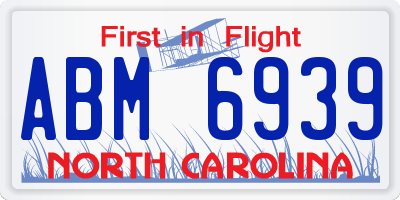 NC license plate ABM6939