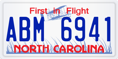 NC license plate ABM6941