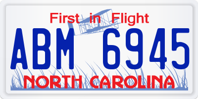 NC license plate ABM6945