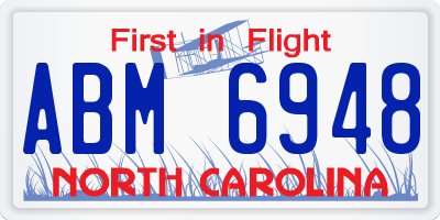 NC license plate ABM6948