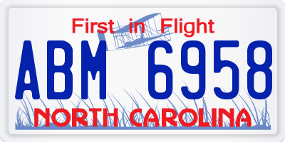 NC license plate ABM6958