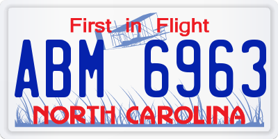 NC license plate ABM6963