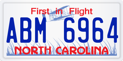 NC license plate ABM6964