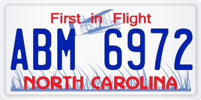 NC license plate ABM6972