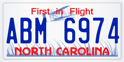 NC license plate ABM6974