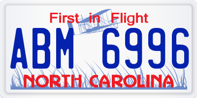 NC license plate ABM6996