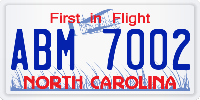 NC license plate ABM7002