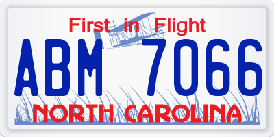 NC license plate ABM7066