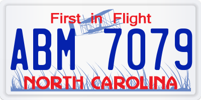 NC license plate ABM7079
