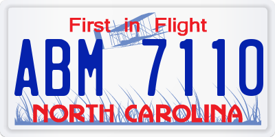 NC license plate ABM7110