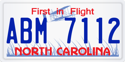 NC license plate ABM7112