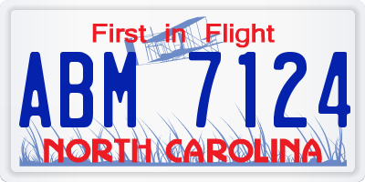 NC license plate ABM7124