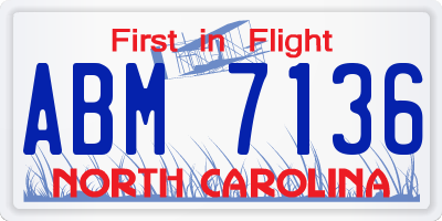 NC license plate ABM7136