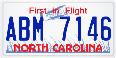 NC license plate ABM7146