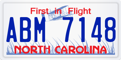 NC license plate ABM7148