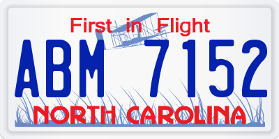 NC license plate ABM7152