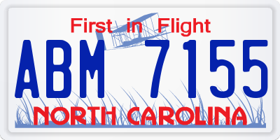 NC license plate ABM7155