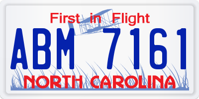 NC license plate ABM7161
