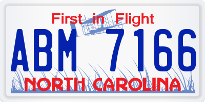 NC license plate ABM7166