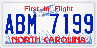 NC license plate ABM7199