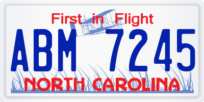 NC license plate ABM7245